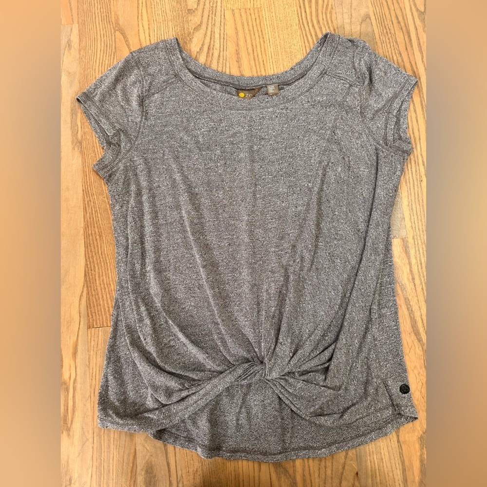 Zella Heather Gray Short Sleeve Knotted Tee